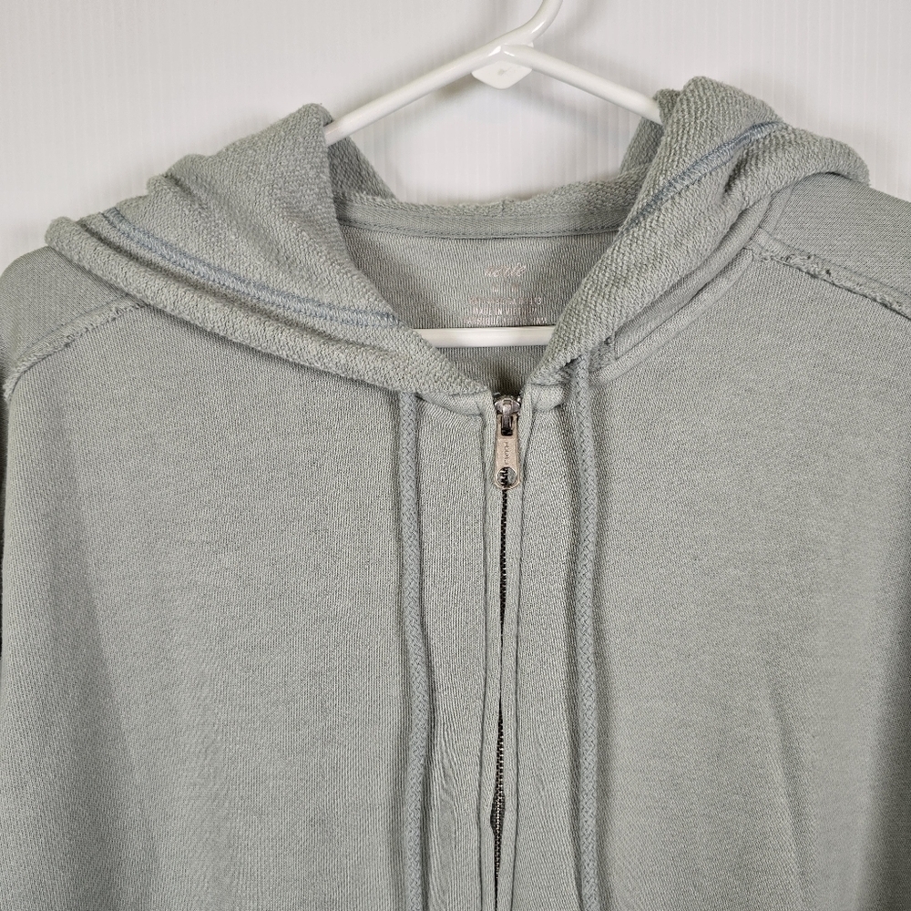 Aerie Womens Oversized Soft SageGreen Full Zip Hooded Sweatshirt Size M Pockets - Picture 3 of 11